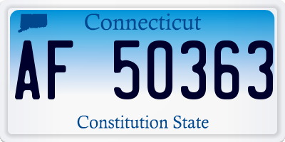 CT license plate AF50363