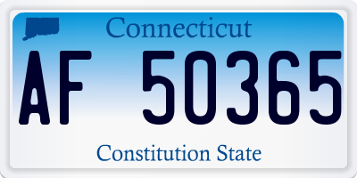 CT license plate AF50365