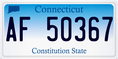 CT license plate AF50367