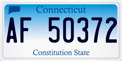 CT license plate AF50372