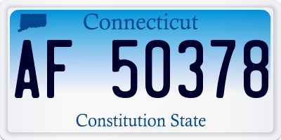 CT license plate AF50378