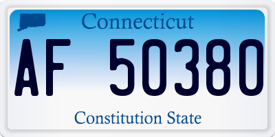 CT license plate AF50380