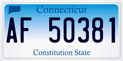 CT license plate AF50381