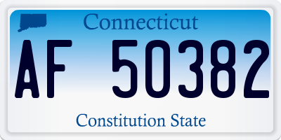 CT license plate AF50382