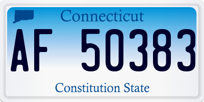 CT license plate AF50383