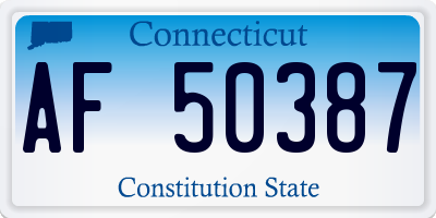 CT license plate AF50387