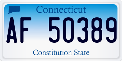 CT license plate AF50389