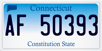 CT license plate AF50393