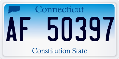 CT license plate AF50397