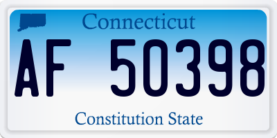 CT license plate AF50398