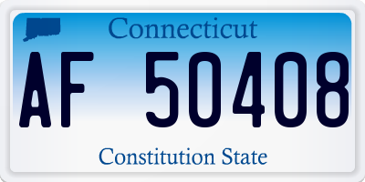 CT license plate AF50408