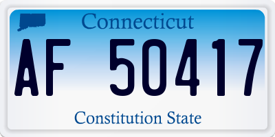 CT license plate AF50417