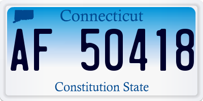 CT license plate AF50418