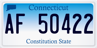 CT license plate AF50422