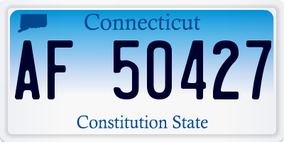 CT license plate AF50427