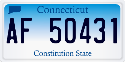 CT license plate AF50431