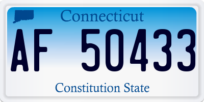 CT license plate AF50433