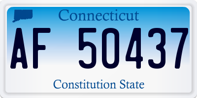 CT license plate AF50437