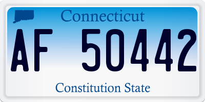 CT license plate AF50442