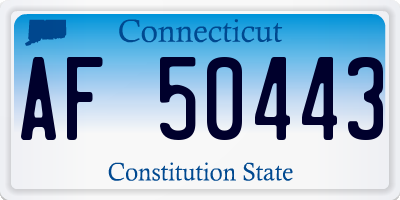 CT license plate AF50443