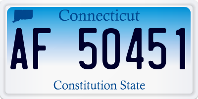 CT license plate AF50451