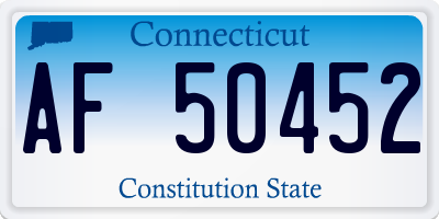 CT license plate AF50452
