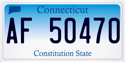 CT license plate AF50470