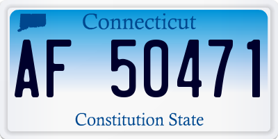 CT license plate AF50471