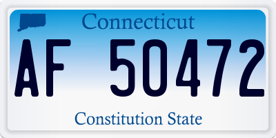 CT license plate AF50472