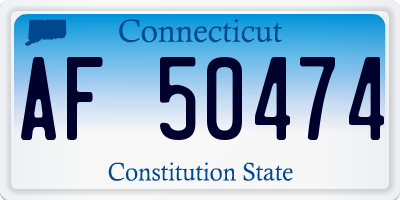 CT license plate AF50474