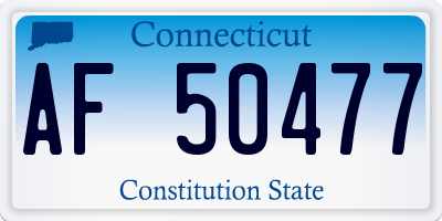 CT license plate AF50477