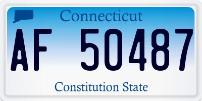 CT license plate AF50487
