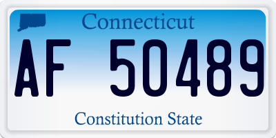 CT license plate AF50489