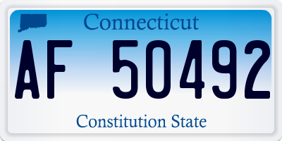 CT license plate AF50492