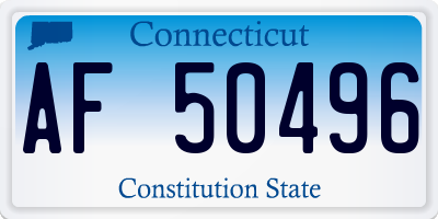 CT license plate AF50496