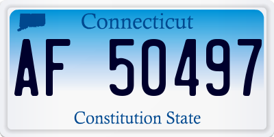 CT license plate AF50497