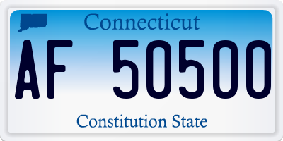 CT license plate AF50500