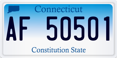 CT license plate AF50501