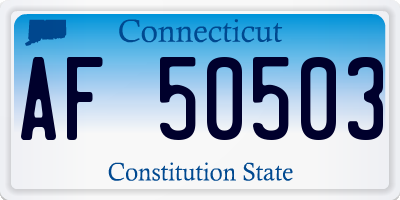 CT license plate AF50503