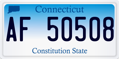 CT license plate AF50508