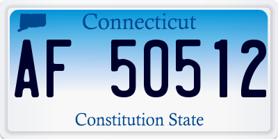 CT license plate AF50512