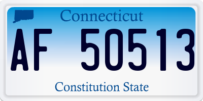 CT license plate AF50513