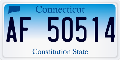 CT license plate AF50514