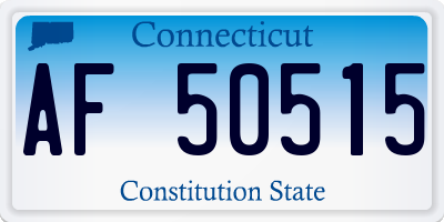 CT license plate AF50515