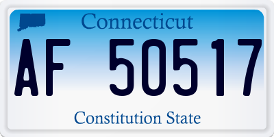 CT license plate AF50517