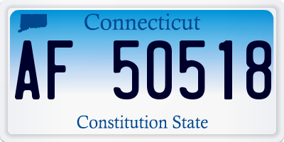 CT license plate AF50518