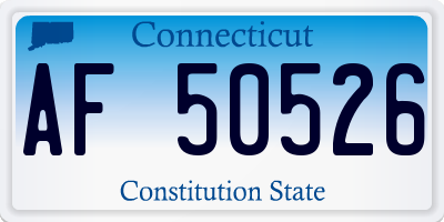 CT license plate AF50526