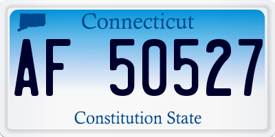 CT license plate AF50527