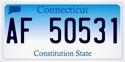 CT license plate AF50531