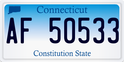 CT license plate AF50533